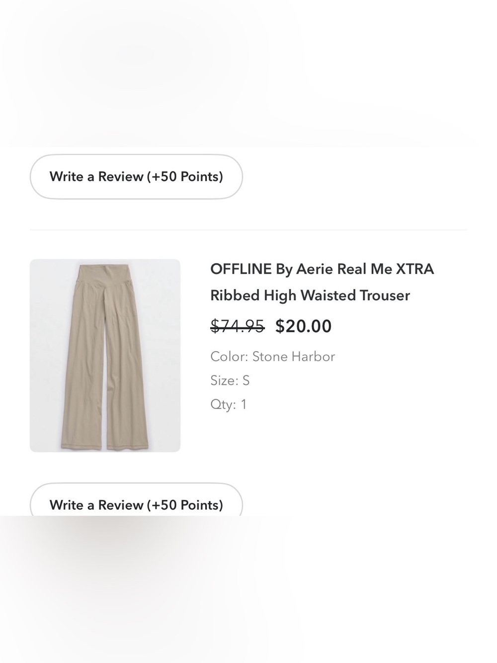 2 Pairs Of Aerie Ribbed Trouser Pants